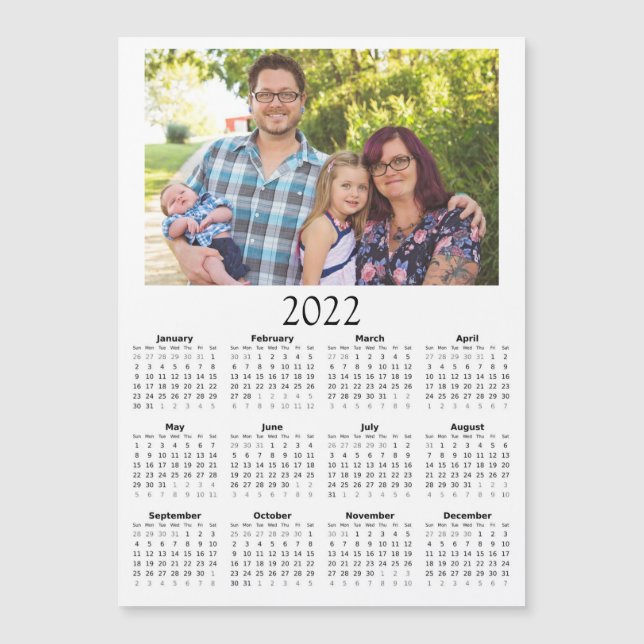 Mini imán de calendario fotográfico personalizado  (Anverso)