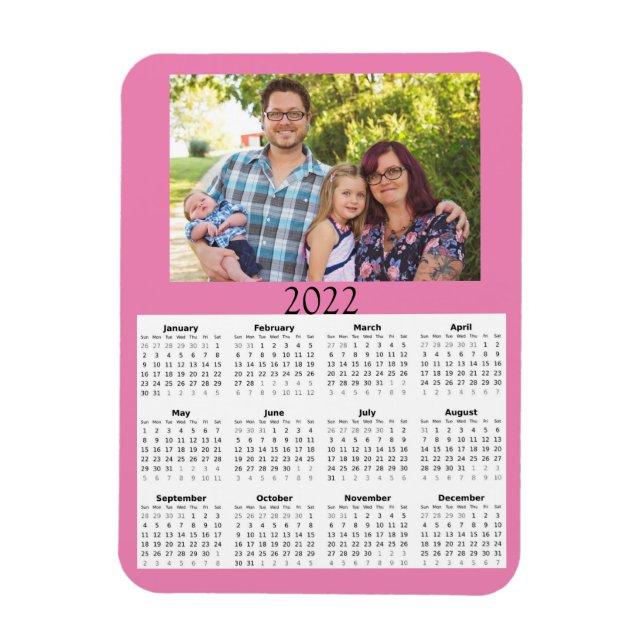 Mini imán de calendario fotográfico personalizado  (Vertical)