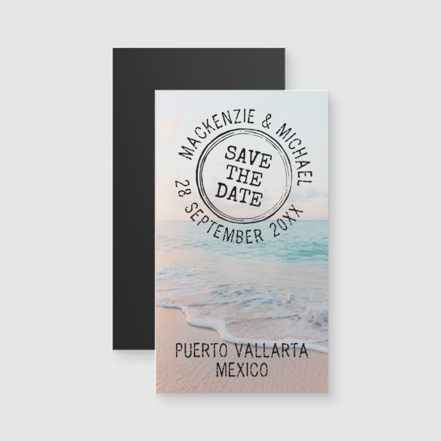 Mini imán de estampado de bodas de destino de play (Anverso/Reverso)