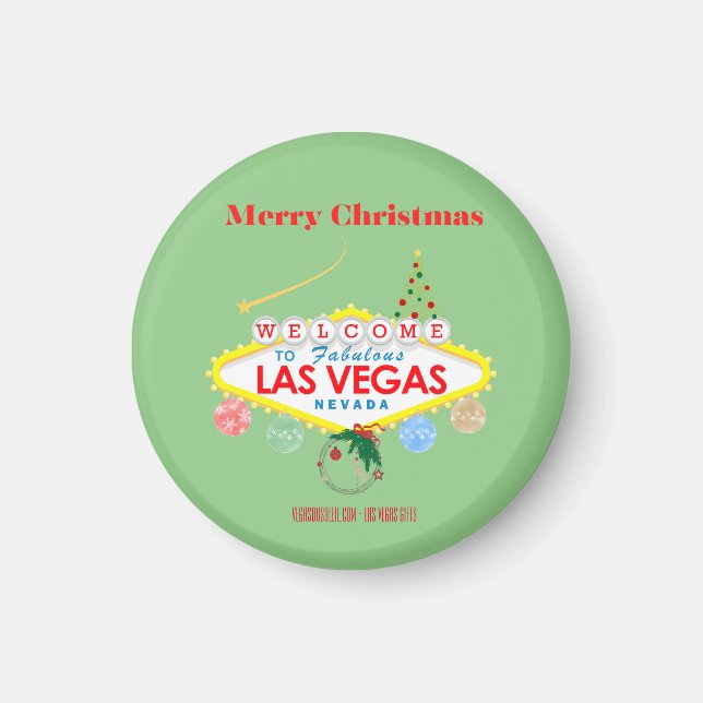 Mini imán de Navidades de Las Vegas (Frente)