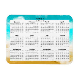 Mini imán de Ocean Beach Calendar 2022