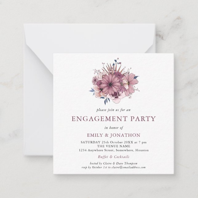 MINI | Invitación a la fiesta de compromiso de Pur (Anverso)