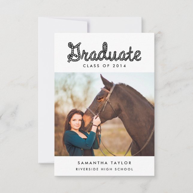 Mini invitación de fiesta de graduación temática o (Anverso)