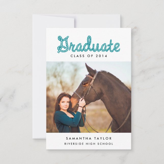 Mini invitación de fiesta de graduación temática o (Anverso)