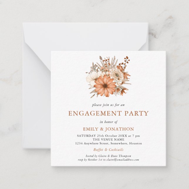 MINI | Invitación de la fiesta de compromiso de la (Anverso)
