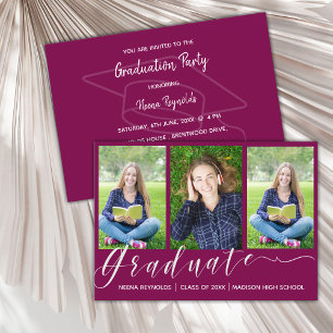 Mini Invitación de la fiesta de graduación multifo