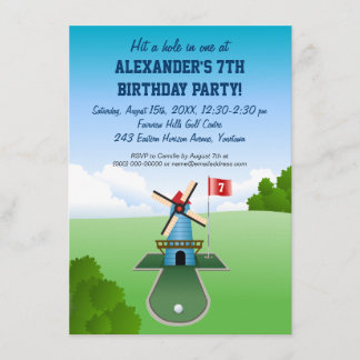 Mini invitación del fiesta del molino de viento