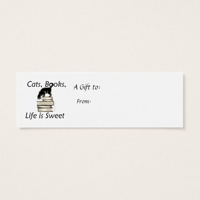 Mini marcador de gato en libros para Personalizar (Atrás)