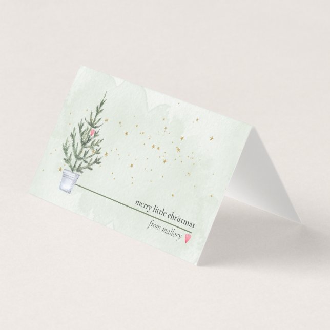 Mini Navidades Tarjetas de Nota con su nombre (Anverso)