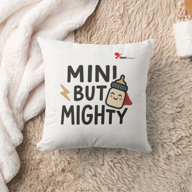"Mini pero poderoso" adorable almohada de superhér (Manta)