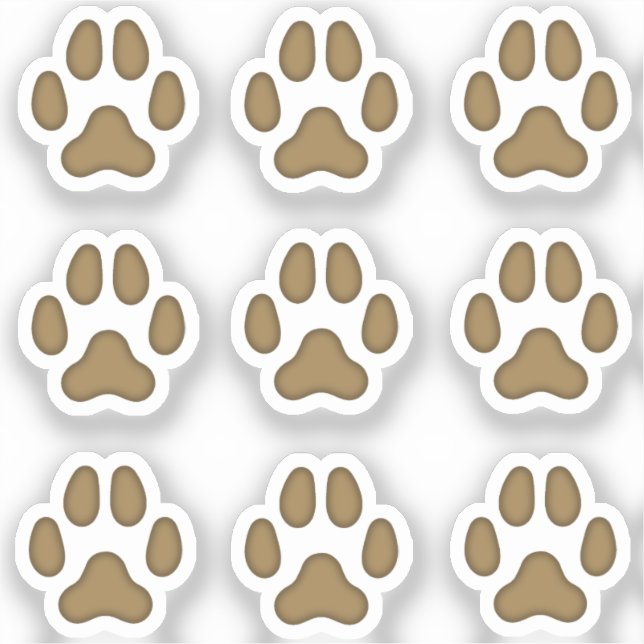 Mini Perro Paw Imprime Pegatinas de seguimiento de (Anverso)