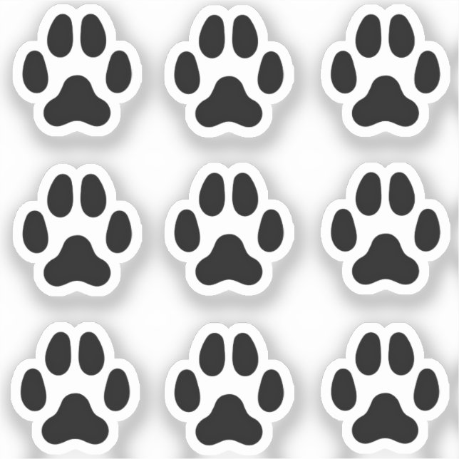 Mini Perro Paw Imprime Pegatinas de seguimiento de (Anverso)
