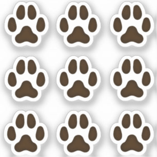 Mini Perro Paw Imprime Pegatinas Mascotas marrones