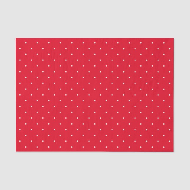 Mini Polka Dots Red Navidades Papel de té navideño (Anverso)