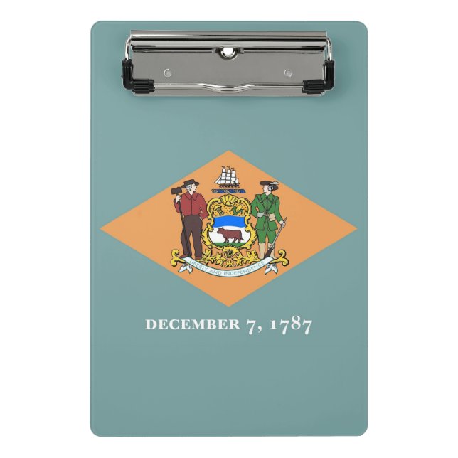 Mini portapapeles con bandera de Delaware, EE.UU. (Anverso)