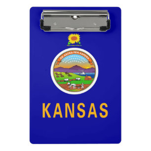 Mini portapapeles con bandera del estado de Kansas