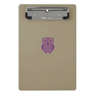 Mini portapapeles de búho morado