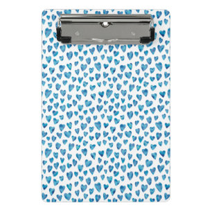 Mini Portapapeles de Corazón Azul Cutáneo