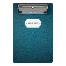 Mini portapapeles de cuero azul