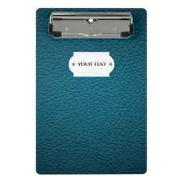 Mini portapapeles de cuero azul