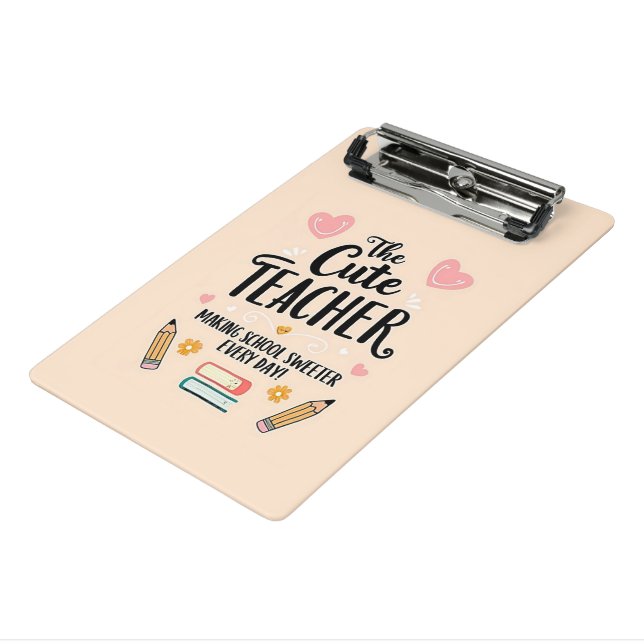 Mini portapapeles de Cute Teacher (Angulado 3)