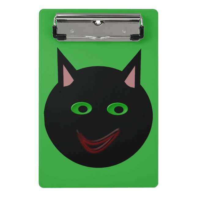 Mini portapapeles de gato negro de Halloween (Anverso)