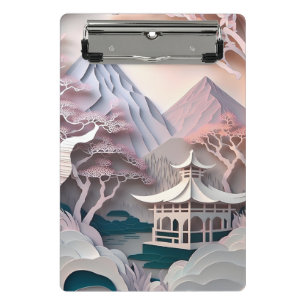 Mini portapapeles de paisaje de Pavillaje de papel