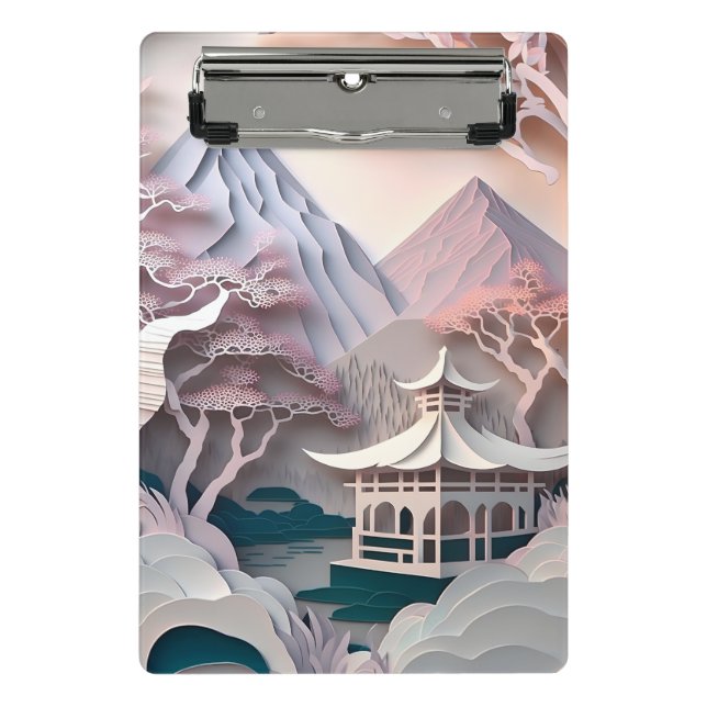 Mini portapapeles de paisaje de Pavillaje de papel (Anverso)