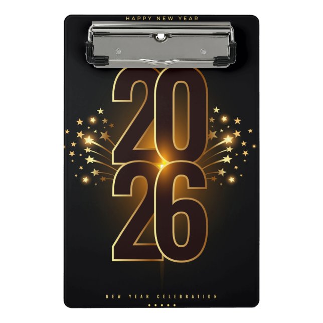 Mini Portapapeles - Feliz Año Nuevo 2026  (Anverso)