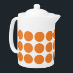 Mini punto de polka tetera<br><div class="desc">Mini puntos de polka de moda. Este diseño presenta pequeños puntos de polka circular en naranja y blanco. Se puede añadir texto a este diseño para darle un toque personal.</div>