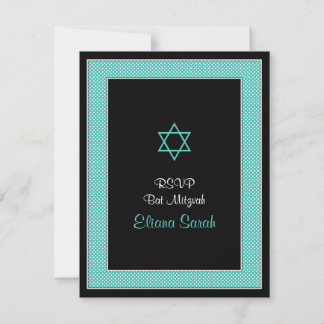 Mini puntos de polka negro Aqua Bat Tarjeta RSVP M