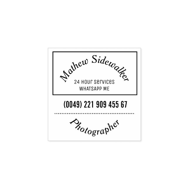 Mini sello cuadrado grande para el fotógrafo (Impresión)