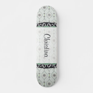 Mini Skateboard Flores Azules Patrones