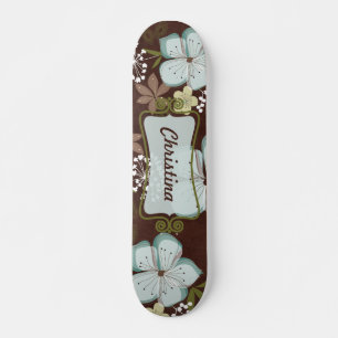 Mini Skateboard Flores Hawaianas Blue