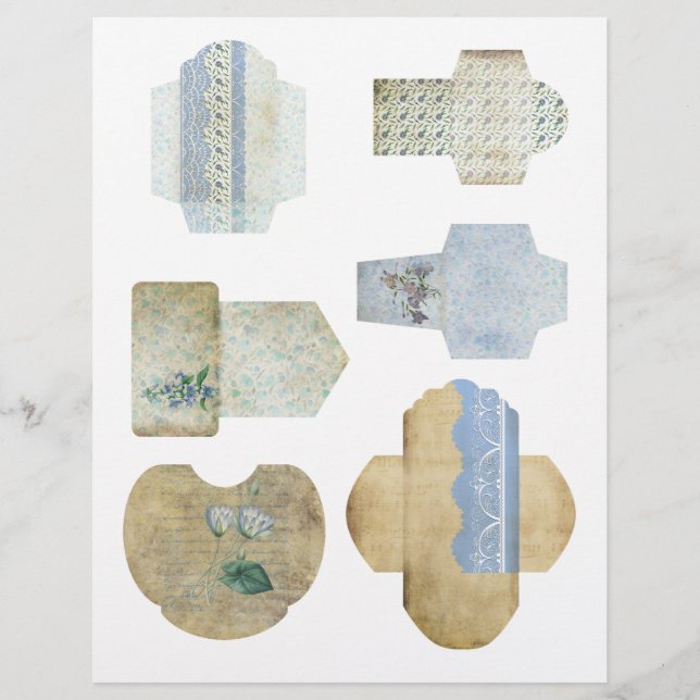 Mini sobres Hoja de Embellecedor de cartón (Anverso)