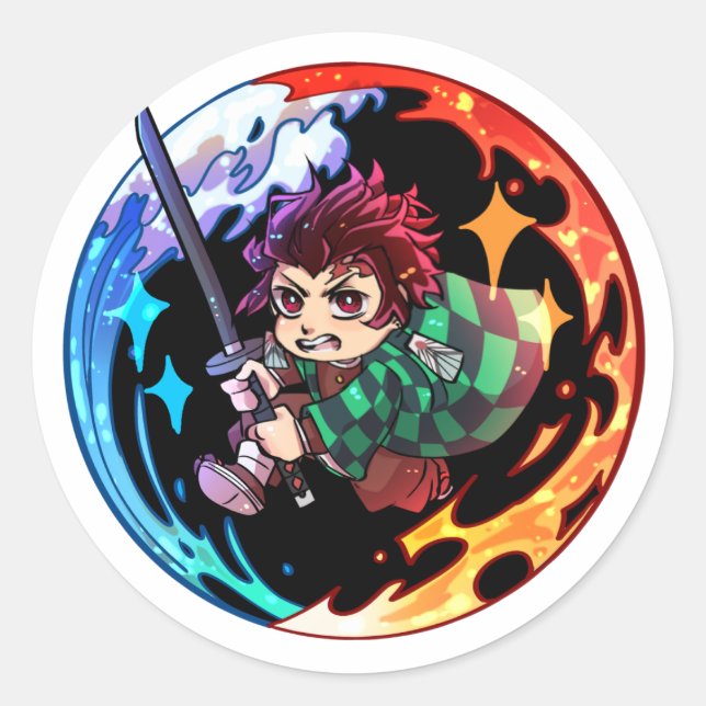mini tanjiro pegatina (Anverso)