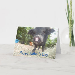Mini tarjeta de cerdo feliz día del padre personal