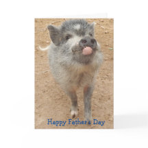 Mini tarjeta de cerdo feliz día del padre personal