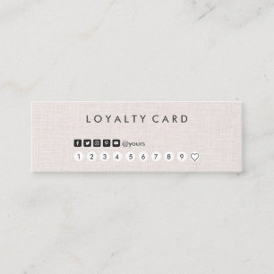 Mini tarjeta de lino mínima limpia profesional de