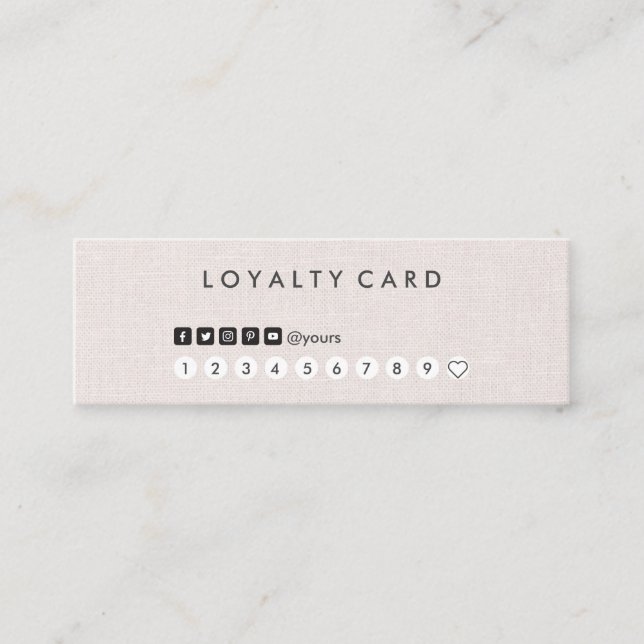 Mini tarjeta de lino mínima limpia profesional de (Anverso)