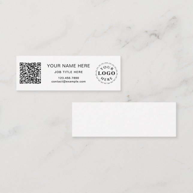 Mini tarjeta de llamadas Sleek White Space para pr (Anverso / Reverso)
