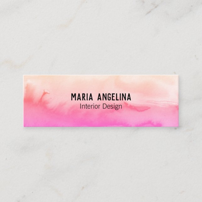 Mini tarjeta de negocios con acuarela abstracta ro (Anverso)