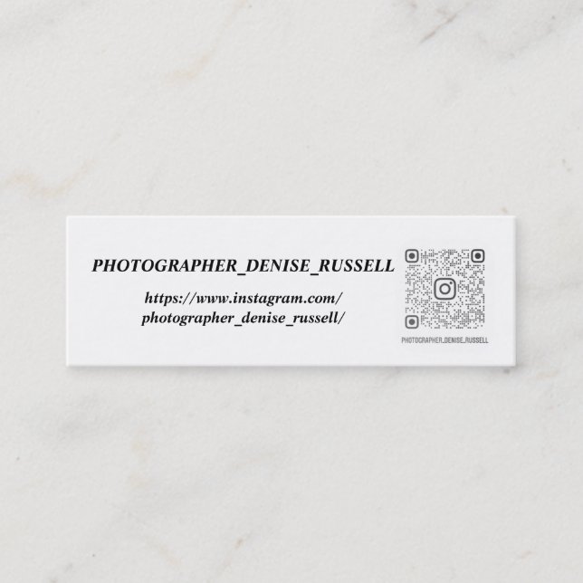 Mini tarjeta de negocios de 3" x 1" (Anverso)