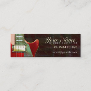 Mini tarjeta de negocios de la guitarra roja eléct