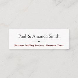 Mini Tarjeta De Negocios Simple Con 2 Nombres Y Co