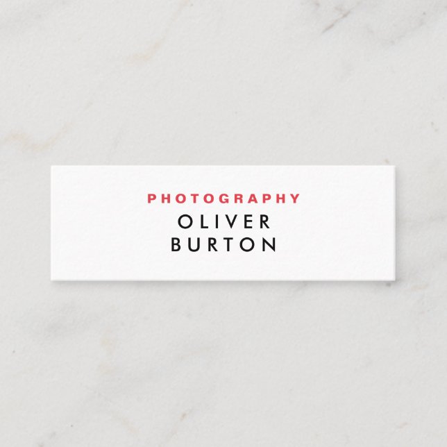 Mini tarjeta de negocios universal para fotógrafos (Anverso)