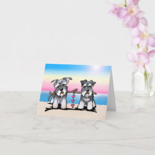 Mini tarjeta de notas de Schnauzers Beach
