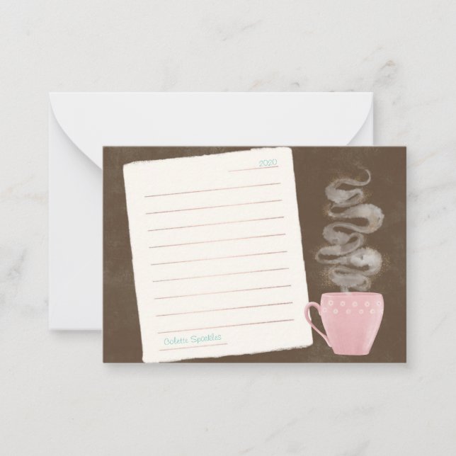 Mini tarjeta de notas del café (Anverso)