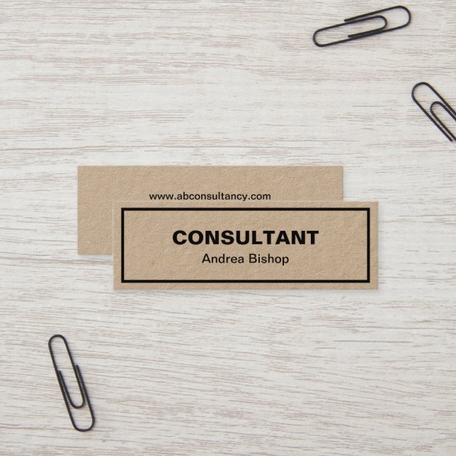 Mini tarjeta de presentación clásica de marco limp (Anverso/Reverso In Situ)