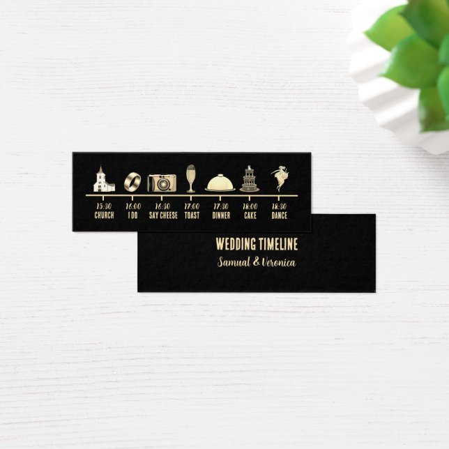 Mini tarjeta de tiempo del Boda de iconos de vinta (Escritorio)